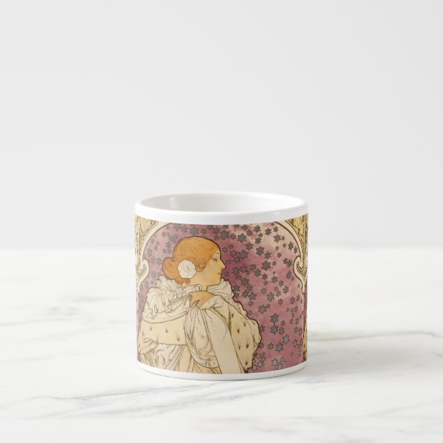 Mucha Art Nouveau Woman Beauty Espressotasse (Vorderseite)