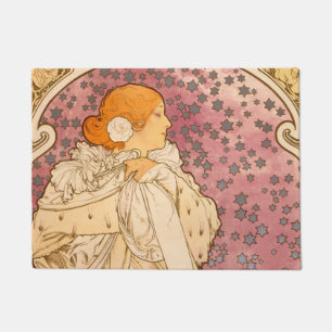 Mucha Art Nouveau Woman Beauty Fußmatte