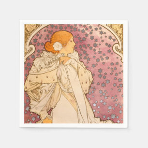 Mucha Art Nouveau Woman Beauty Serviette