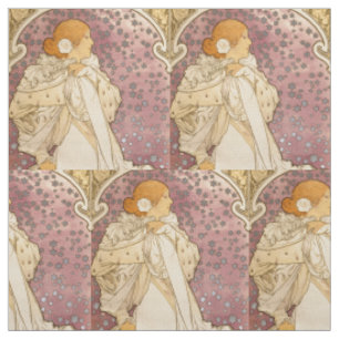 Mucha Art Nouveau Woman Beauty Stoff