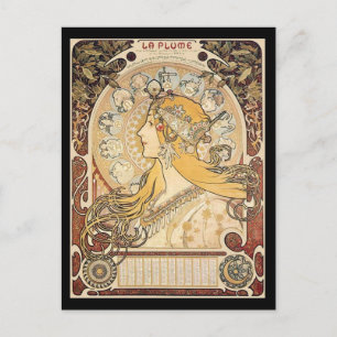 Mucha Art Nouveau Woman Postkarte