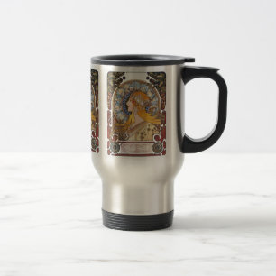 Mucha Art Nouveau - Zodiac - La Plume Reisebecher