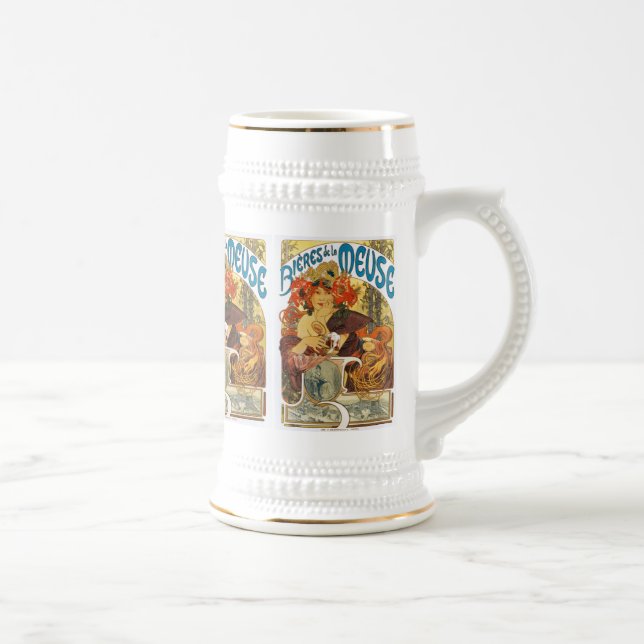 Mucha - Bieres de la Meuse (Bier der Maus) Bierglas (Rechts)
