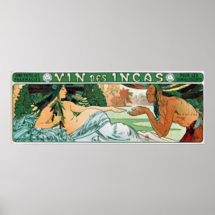 Mucha - Ein Inka-Mann und die Göttin Inkas Willkom Poster