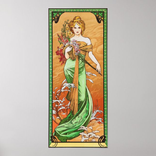 Mucha - Frühjahr Poster (Vorne)