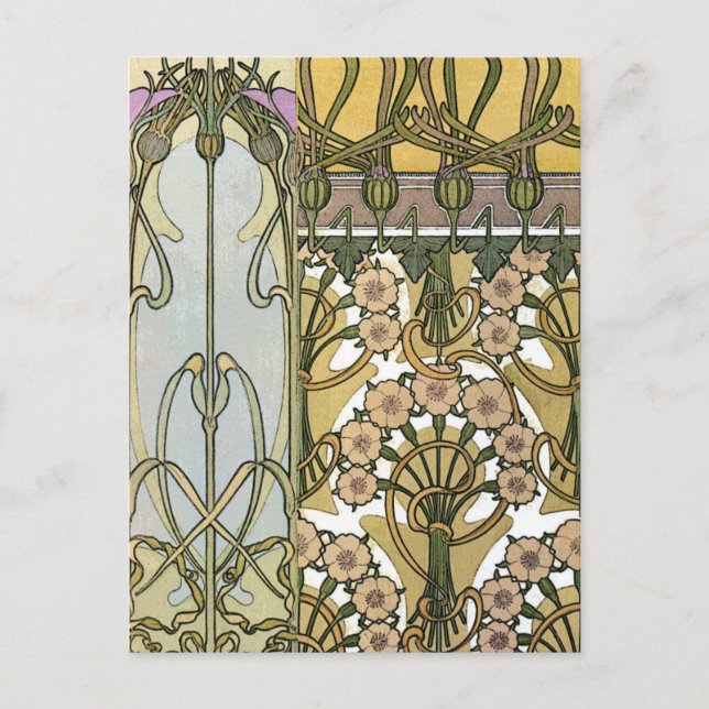 Mucha - Jugendstil-Dekorationen 1901 Postkarte (Vorderseite)