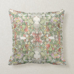Mucha Kunst Nouveau Geißblatt-Blumenthrow-Kissen Kissen