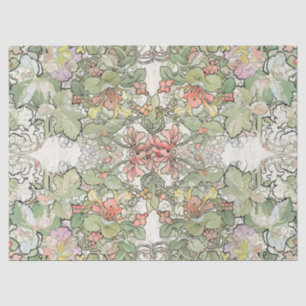 Mucha Kunst Nouveau Hollyhock-Blumen-Seidenpapier Seidenpapier