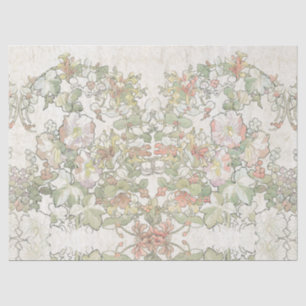 Mucha Kunst Nouveau Hollyhock-Blumen-Seidenpapier Seidenpapier