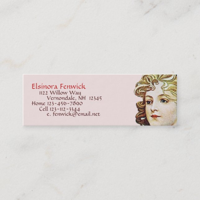 Mucha Kunst Nouveau Morgen Lesezeichen-Karte Mini Visitenkarte (Vorderseite)