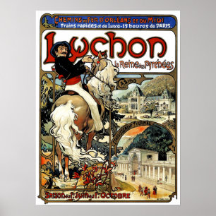 Mucha - Luchon - Kunst Nouveau - Kasino-Plakat Poster