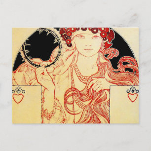 Mucha ~ Mädchen aus Brooklyn-Ausstellungsposter Postkarte