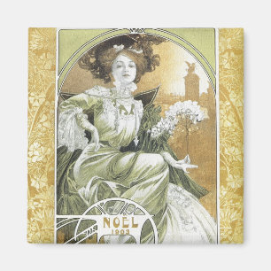 Mucha Magnet:  Alphonse Mucha - Kunst Nouveau Magnet