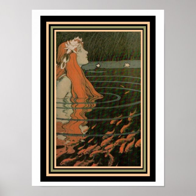 Mucha "Mermaid with Gold Fish" Art Nouveau Poster (Vorne)