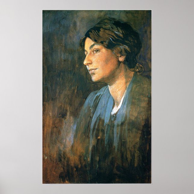 Mucha - Portrait der Ehefrau von Marushka Künstler Poster (Vorne)
