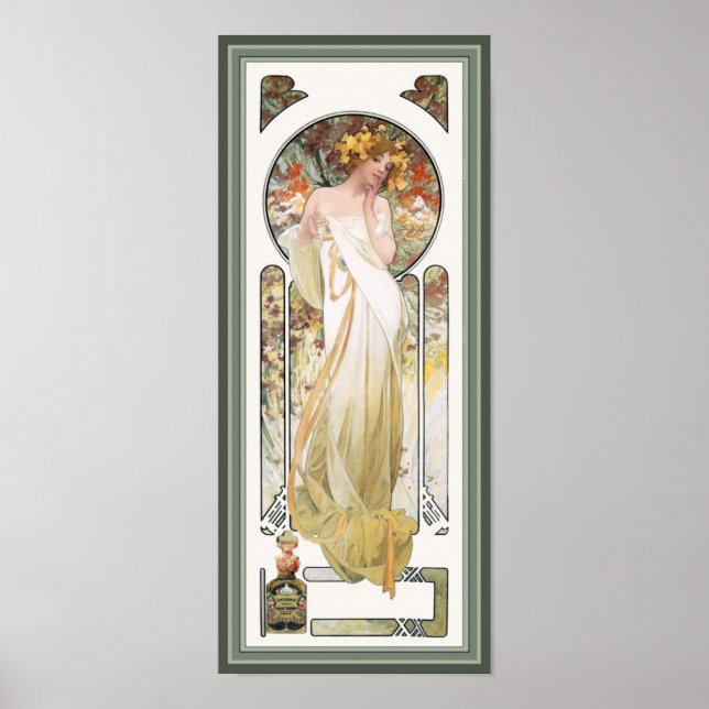 Mucha Poster Print: Sylvais Parfüm Ad (Vorne)