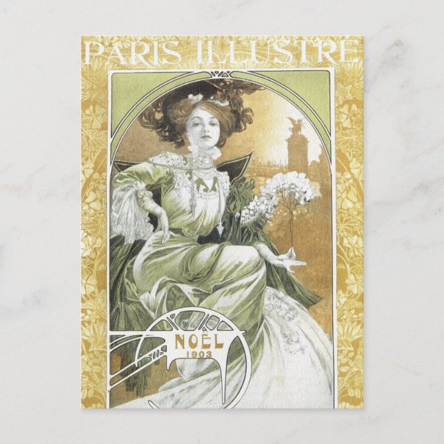 Mucha Postkarte: Alphonse Mucha - Art Nouveau Postkarte (Vorderseite)