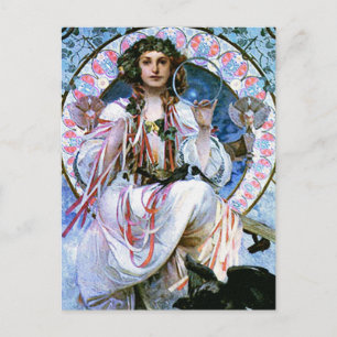 Mucha Postkarte: Alphonse Mucha - Slavia Postkarte