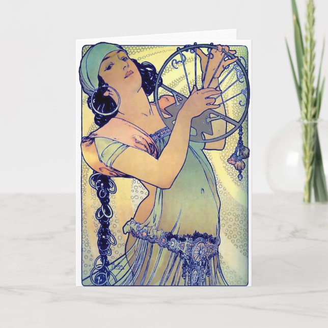 Mucha-Sinti und Roma-Tambourine Karte (Vorderseite)
