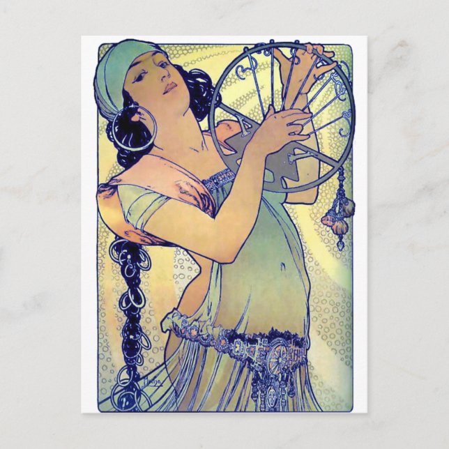 Mucha-Sinti und Roma-Tambourine Postkarte (Vorderseite)