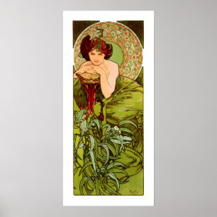 Mucha - Smaragd - von der Reihe "wertvolle Steine Poster