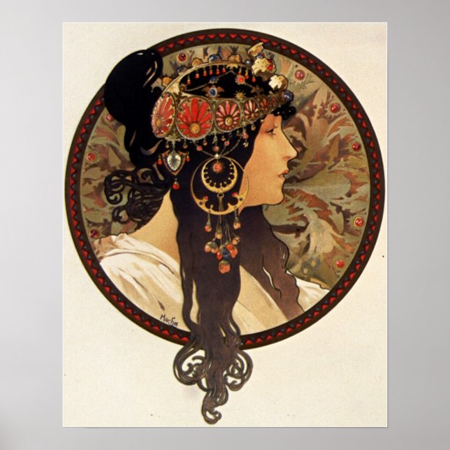 Mucha - Tete Byzantine Brune Poster (Vorne)