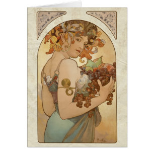Mucha Vintage Entwurfs-Karte