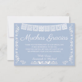 Muchas Gracias Baby Shower Dusty Blue Dankeskarte