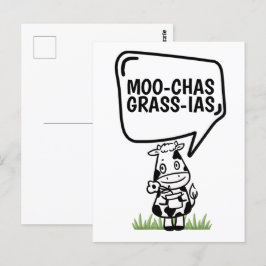Muchas Gracias Cow dachte vielen Dank an Funny Postkarte