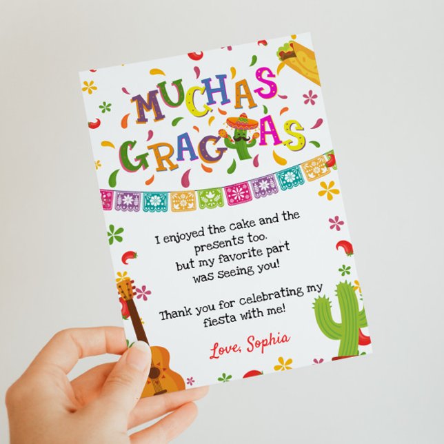 Muchas Gracias Mexican Birthday Danke-Karte Einladung (Von Creator hochgeladen)