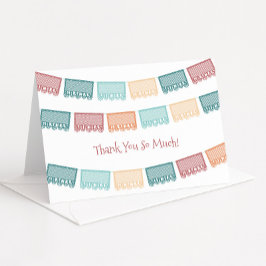 Muchas Gracias Papel Picado Mexican Baby Shower Dankeskarte