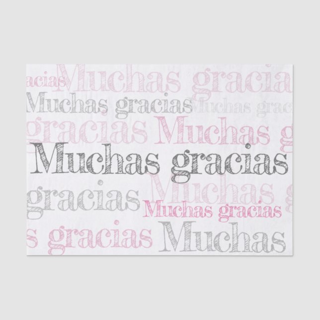 Muchas gracias/Spanisch dankt Ihnen Seidenpapier (Vorderseite)