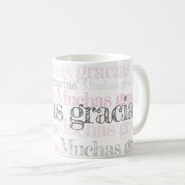 Muchas gracias/Spanisch dankt Ihnen zu höhlen Kaffeetasse (VorderseiteRechts)