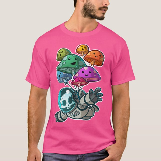 Muchroom Paratrooper Kawaii Skull T-Shirt (Vorderseite)