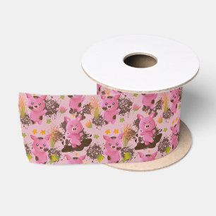 Mud Bath Piggy Satinband