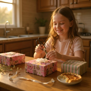 Mud Bath Piggy Streifen Geschenkpapier Set