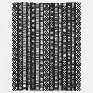 Mud Cloth Style 01 - Schwarz Fleecedecke
