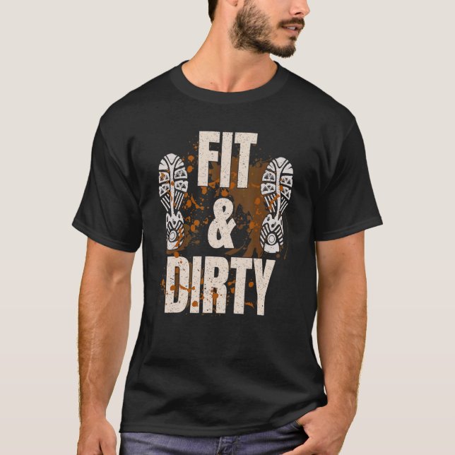 Mud Run Obstacle Course Dirty Muddy Runner 6 T-Shirt (Vorderseite)