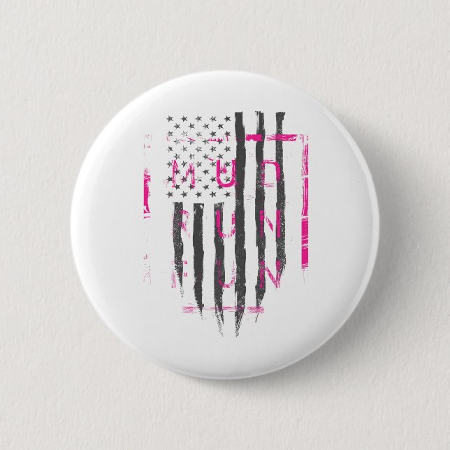 Mud Run Spaß Usa Flagge Pink Mudder Trail Running  Button (Vorderseite)
