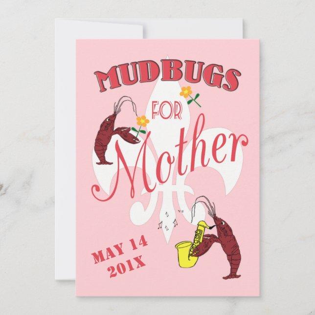 Mudbugs für Mutterkrebseröhre Einladung (Vorderseite)