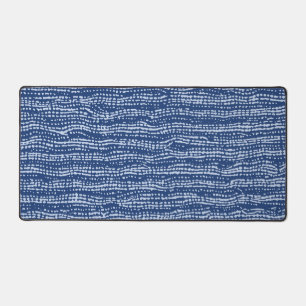 Mudcloth Stitch Streifen in Indigoblau Schreibtischunterlage