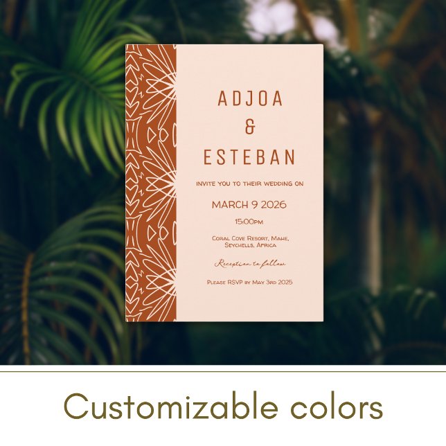 Mudcloth Tribal Muster Boho Wedding Einladung (Von Creator hochgeladen)