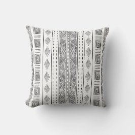 Mudcloth Tribal Muster weiß und schwarz Kissen