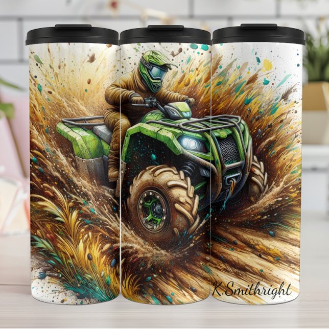 Muddy ATV Action Splash Art Thermosbecher (Von Creator hochgeladen)