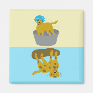 Muddy/Bathtime Hund Funny Clean Dirty Geschirrspü Magnet