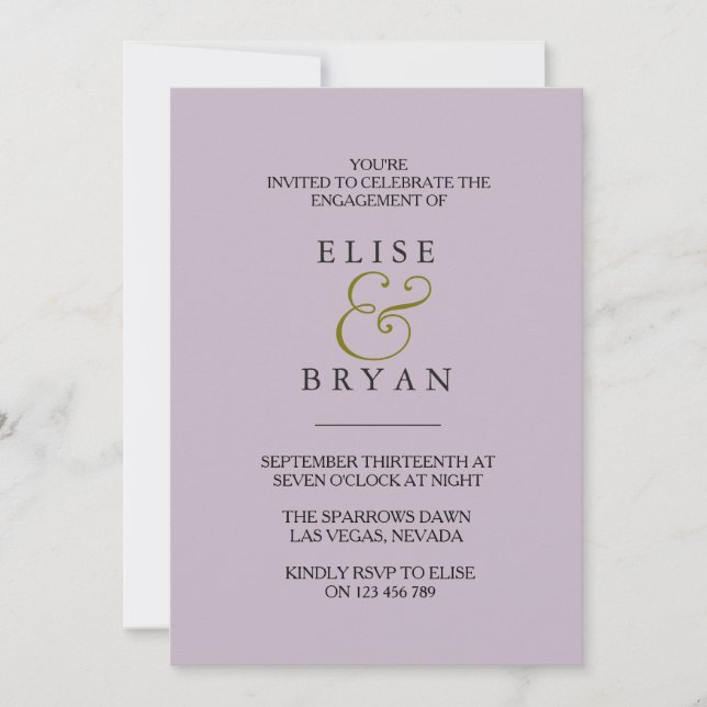 Muddy Blush Moderne Engagement Invitation (Devant)
