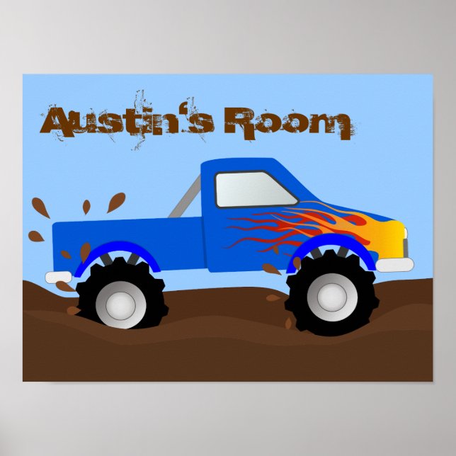 Muddy Monster Truck Personalisiert Poster (Vorne)