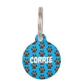 Muddy Paws auf Sky Blue Round Pet ID-Tag Haustiermarke