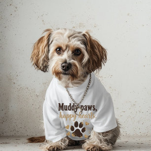 Muddy Paws Happy Hearts Tasse – Lustiges Geschenk  T-Shirt