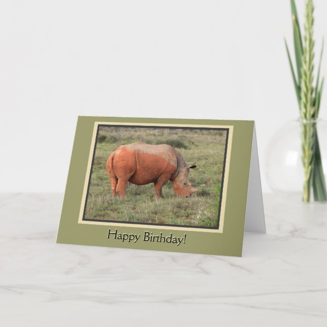 Muddy Rhino Happy Birthday Karte (Vorderseite)